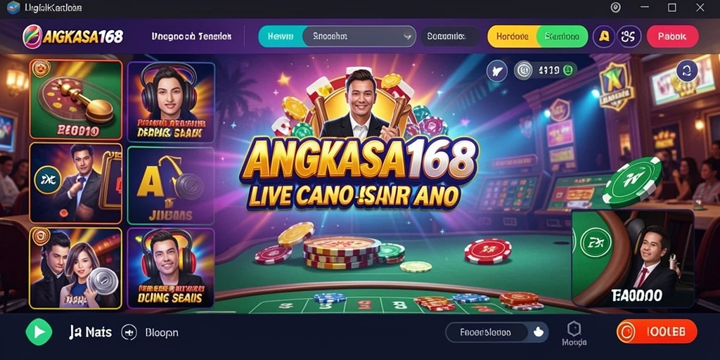 Tampilan gameplay Live Casino yang mendebarkan di ANGKASA168.