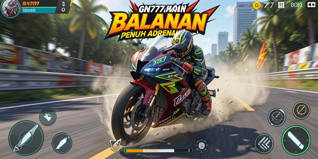Gambaran permainan balapan motor GN777 yang mendebarkan.