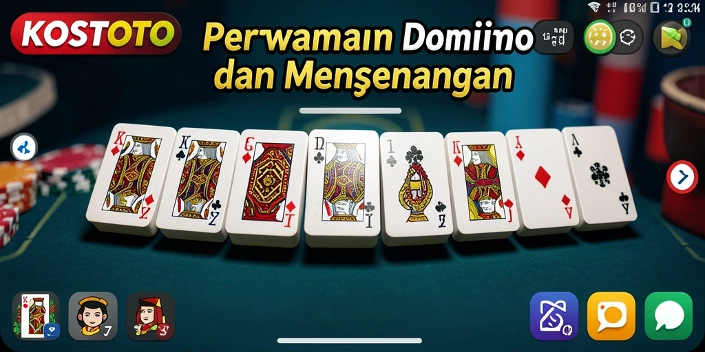 Screenshot KOSTOTO menampilkan gameplay domino yang seru dan interaktif.