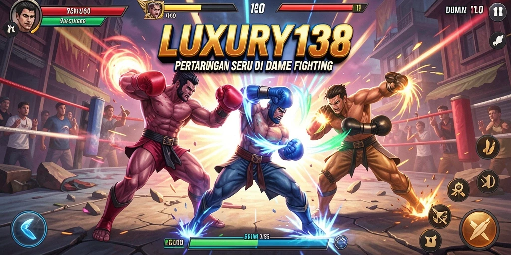 Tampilan gameplay LUXURY138 yang penuh aksi pertarungan.