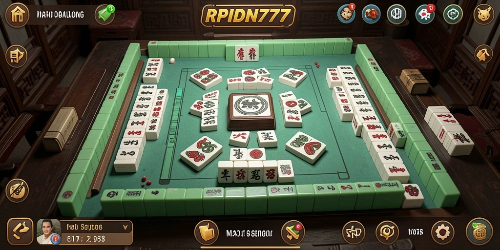Screenshot gameplay RPIDN777 yang menampilkan momen penting permainan Mahjong.