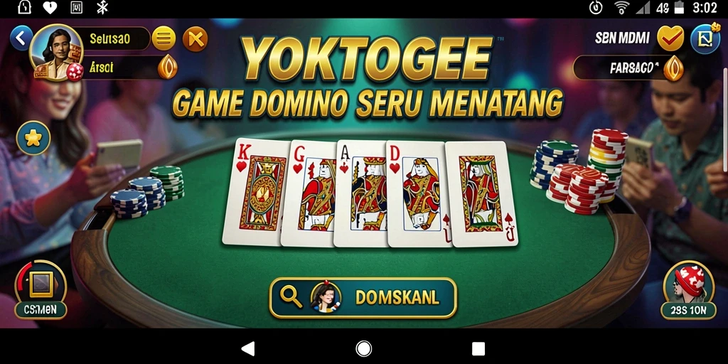 Tampilan gameplay YOKTOGEL yang seru dan menarik saat bermain Domino.